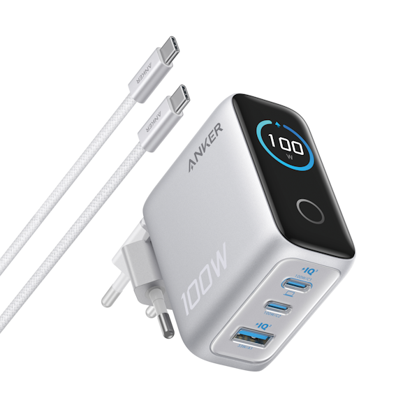 מטען קיר עוצמתי 3 יציאות Anker Wall Charger 100W בצבע אפור מטען קיר עוצמתי 3 יציאות Anker Wall Charger 100W בצבע אפור